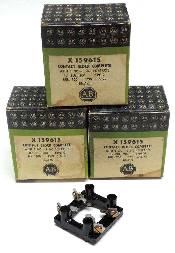 Used LOT OF 3 NIB X-159615 CONTACT BLOCKS TYPE G X159615