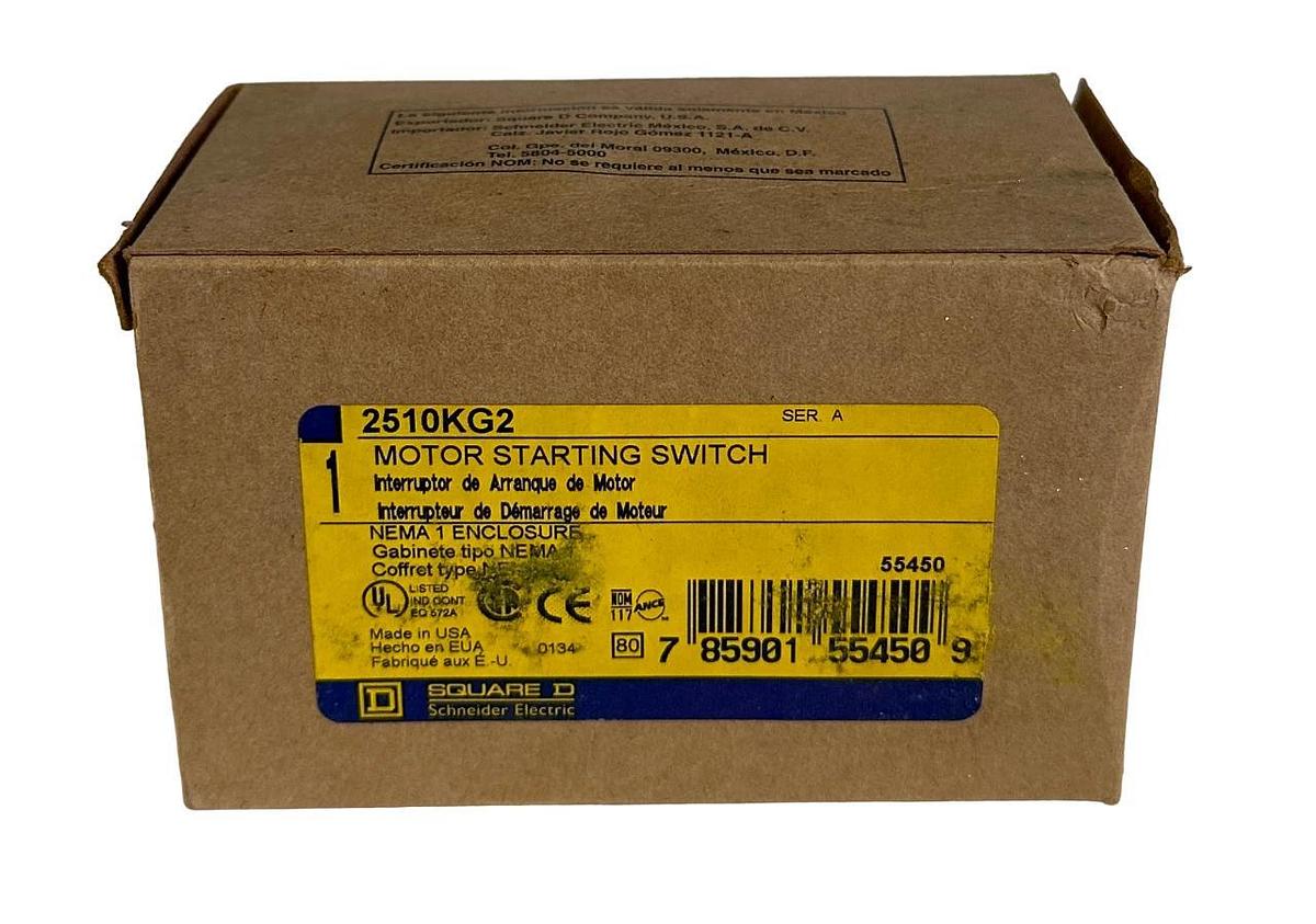 Used NEW SQUARE D 2510KG2 MOTOR STARTING SWITCH SER. A NEMA 1 2510-KG2 2510-KG-2