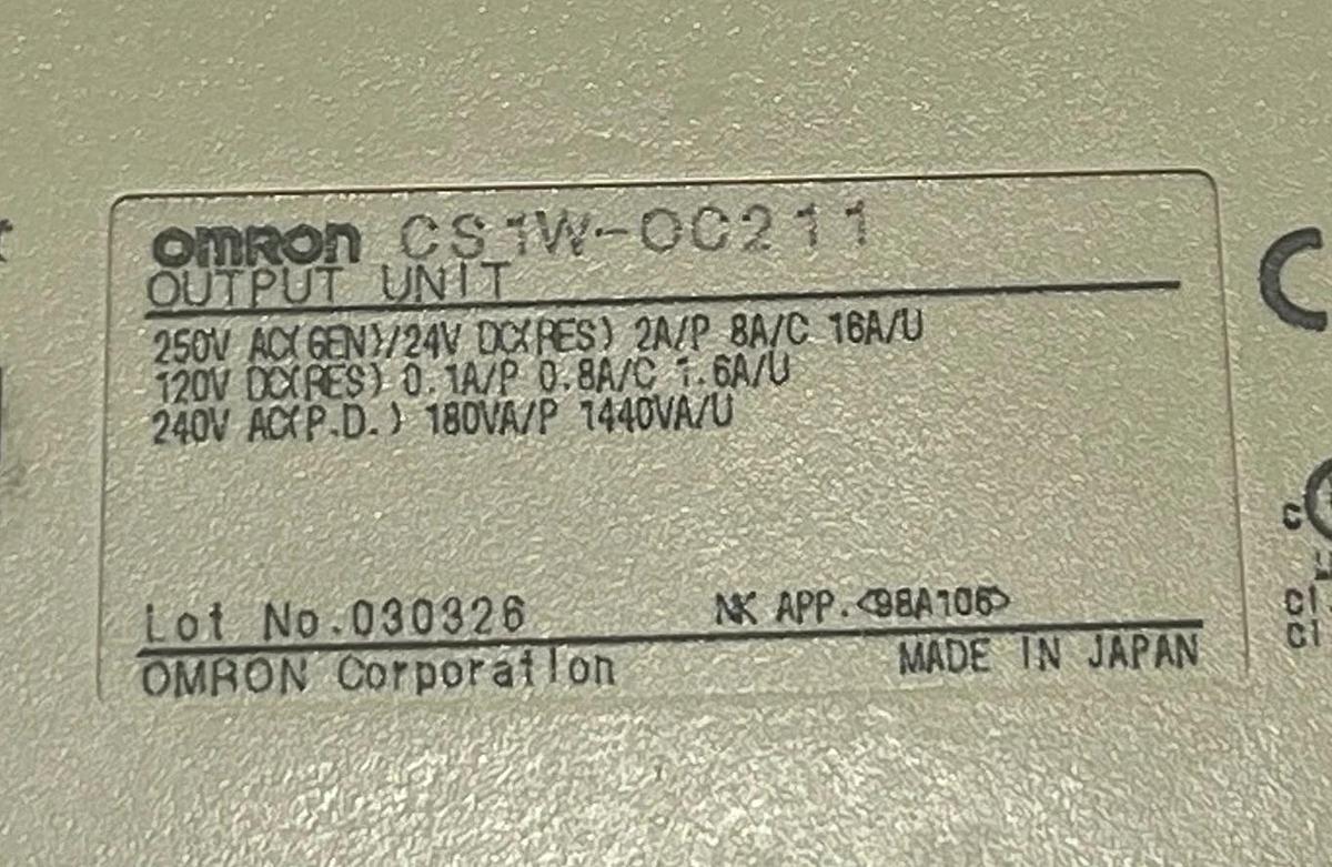 Used Omron CS1W-OC211 Sysmac CS1 Series Relay Output Unit - 16 Point - 250VAC/24VDC