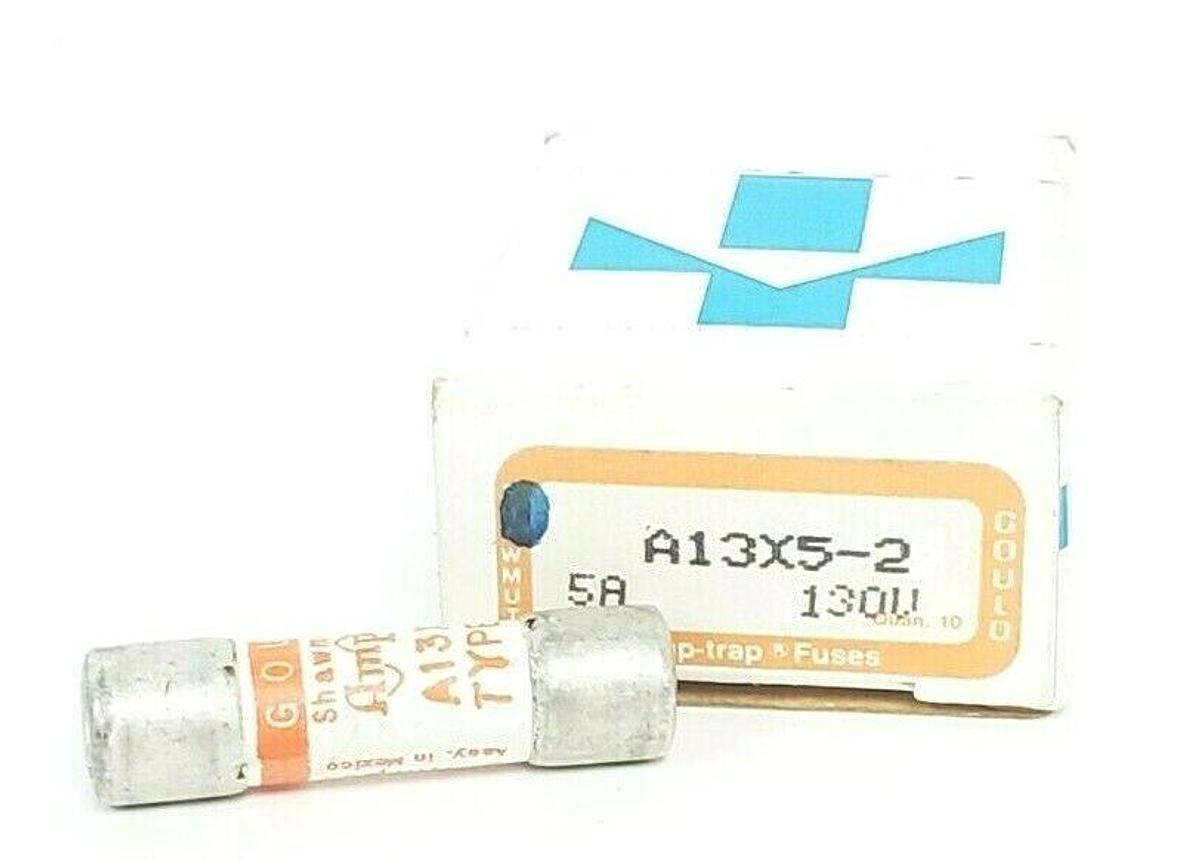 Used BOX OF 10 NEW GOULD SHAWMUT A13X5-2 FUSES 5A, 130V