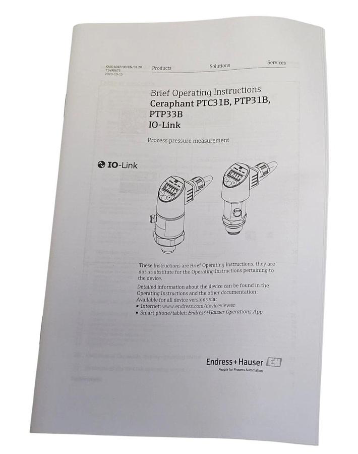 NIB ENDRESS+HAUSER PTP33B-AA7M1HGF3CJ PRESSURE SENSOR PTP33B / PTP33B-6MP0/0