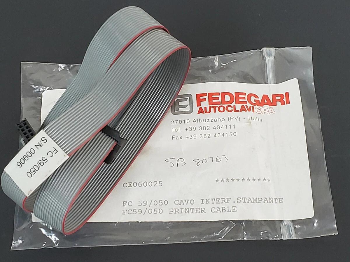 Used NEW FEDEGARI AUTOCLAVI SPA CE060025 PRINTER CABLE FC59/050, SB80763