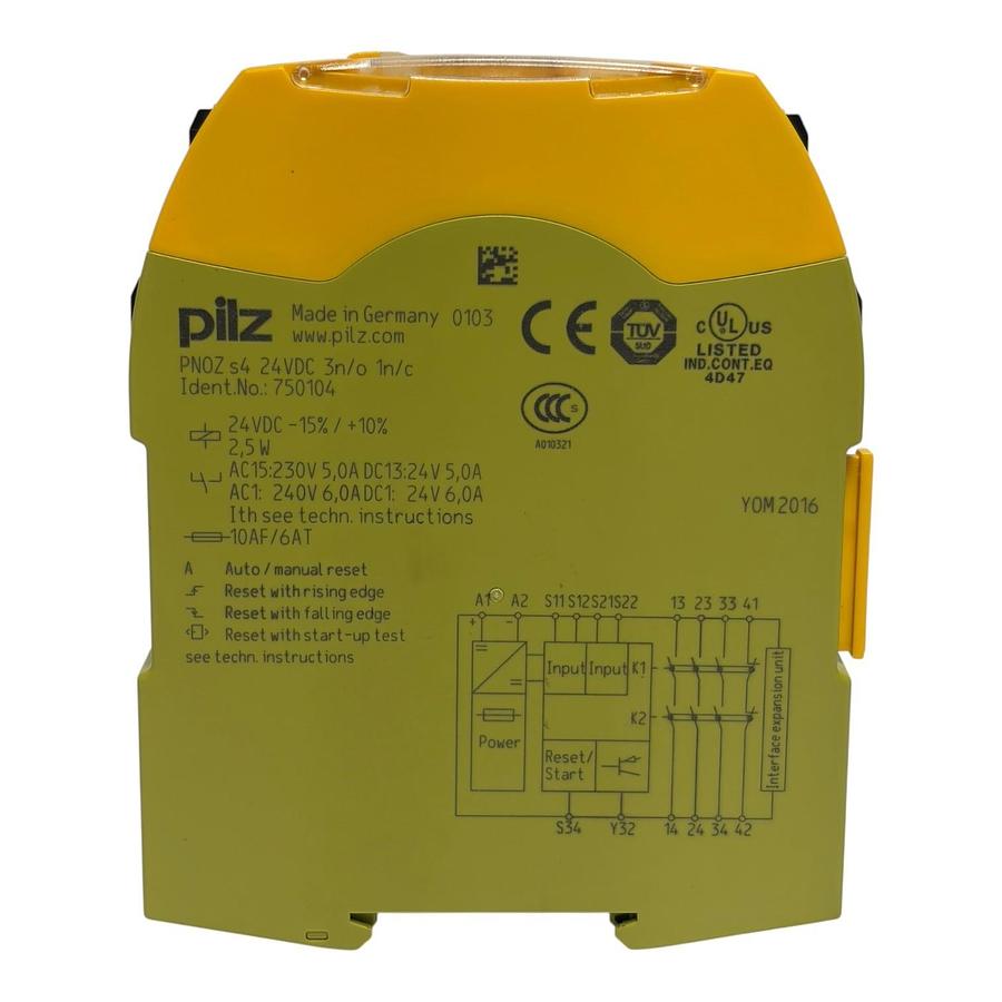 Used Lot of 3 Pilz PNOZ s4 24VDC Safety Relays 750104 PNOZsigma E-Stop 3n/o 1n/c