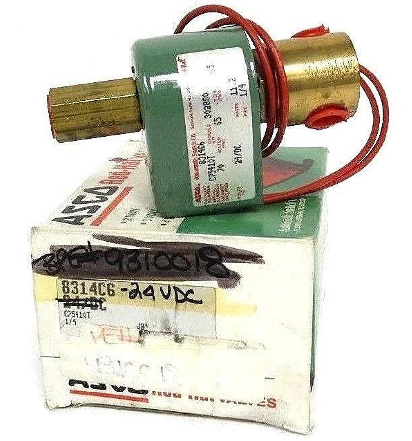 Used NIB ASCO 8314C6 SOLENOID VALVE 24/DC, 1/4 PIPE, 11.2 WATTS