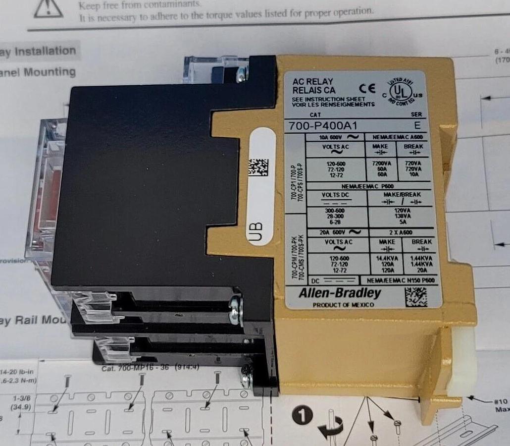 NEW ALLEN BRADLEY 700-P400A1 /E CONTROL RELAY BULLETIN 700 TYPE P 700P400A1