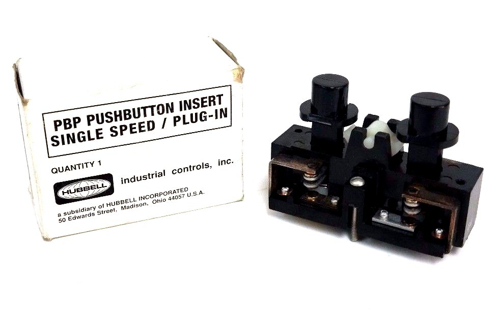 NIB HUBBELL 28318-008 PBP PUSHBUTTON INSERT SINGLE SPEED/ PLUGIN PG2 28318008