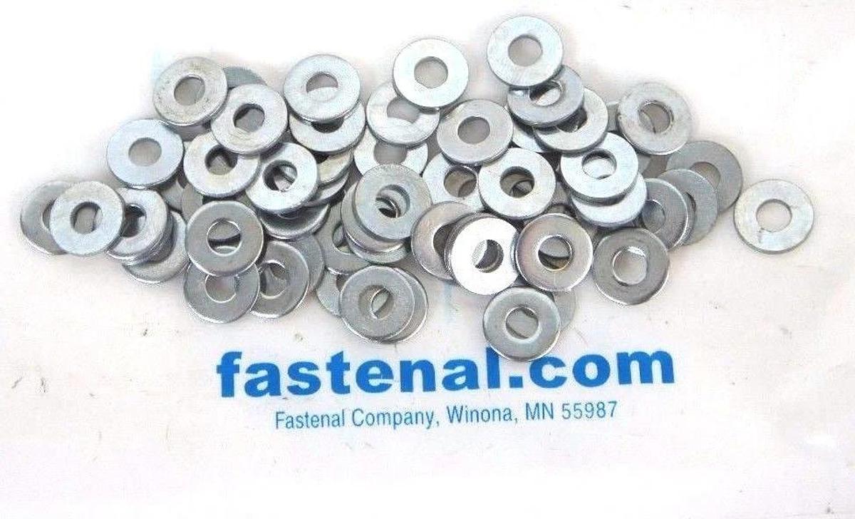 Used BAG OF 66 NEW FASTENAL SAE FLAT WASHERS ZP #6, 1133070