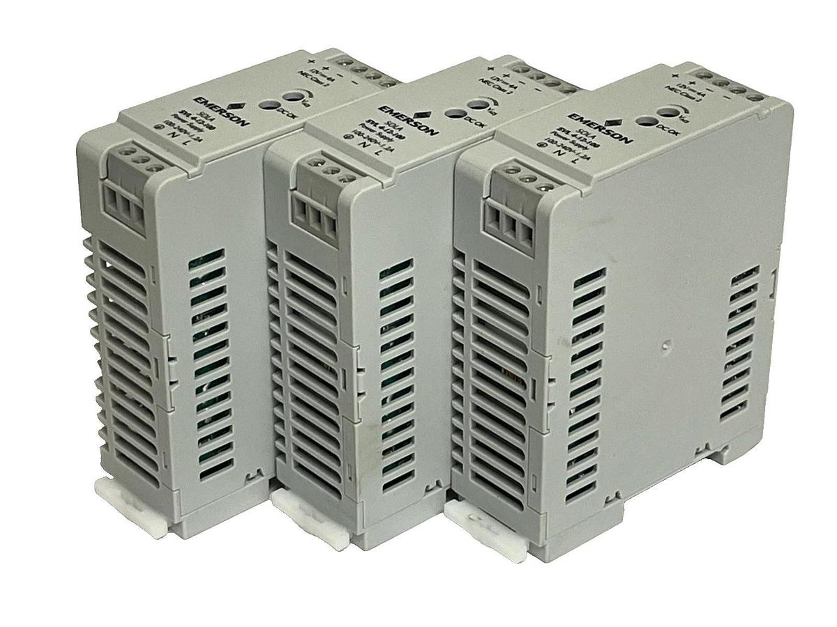 Lot of 3 Emerson SolaHD SVL 4-12-100 DIN Rail Power Supplies 12V 4A 48W