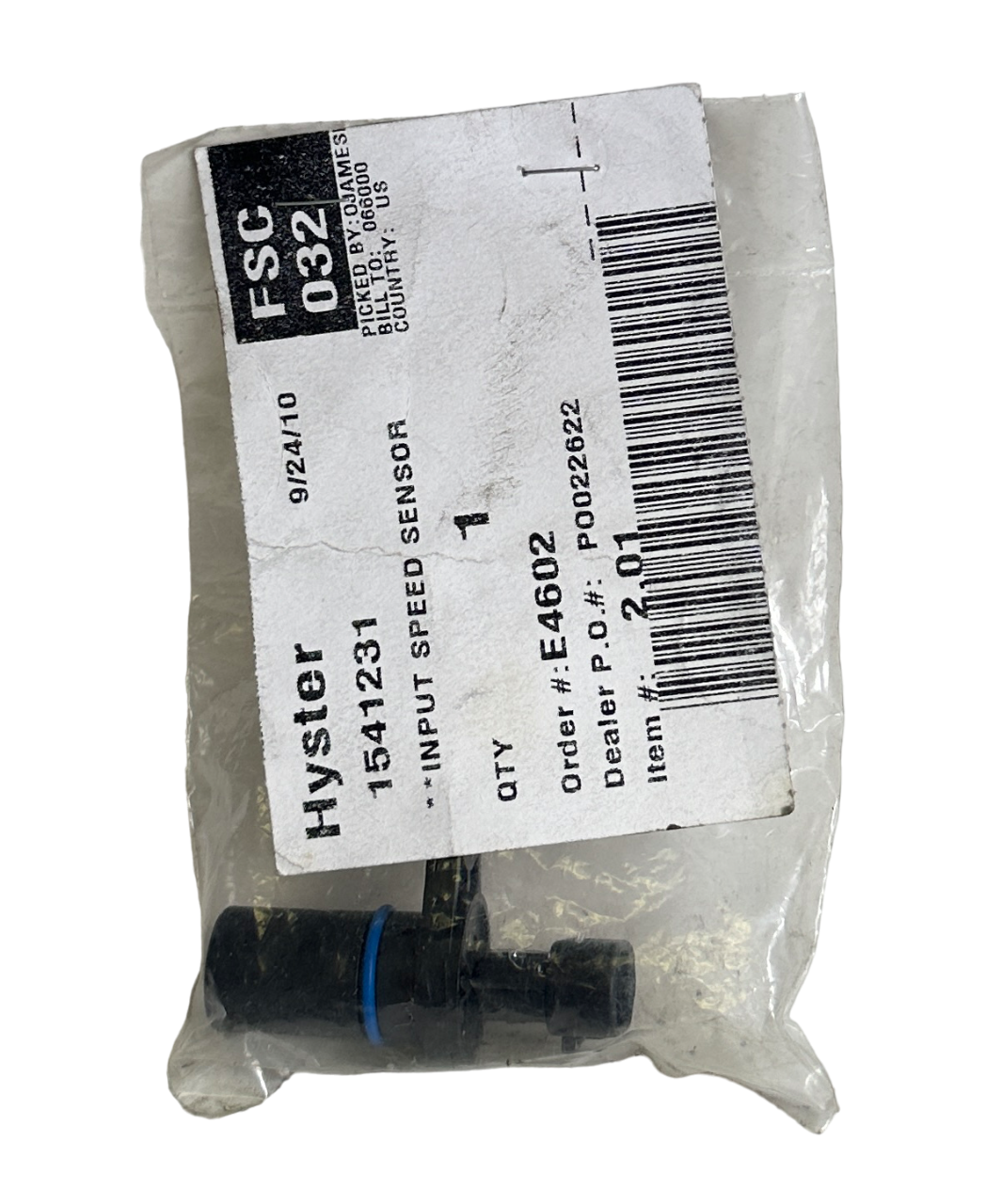 Used NEW HYSTER 1541231 / HY1541231 OEM INPUT SPEED SENSOR TISS FOR FORKLIFT