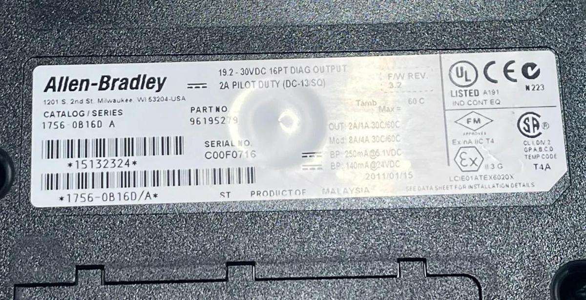 ALLEN BRADLEY 1756-OB16D SER A 16 Pt 24VDC Diagnostic Output Module ControlLogix