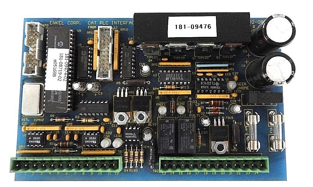 Used ENKEL CORP. 182-08729 CAT PLC INTERFACE BOARD REV. B, 18208729