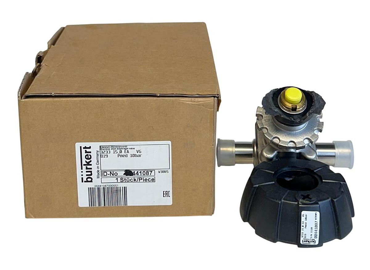 Used BURKERT 3233 15,0 EA VG / 00441087 / 441087 DIAPHRAGM VALVE STAINLESS NSMP *READ