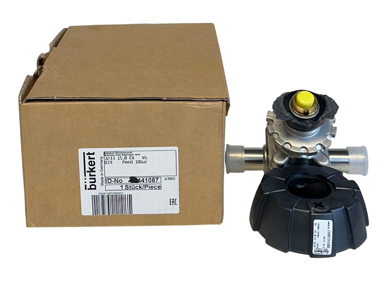 Used BURKERT 3233 15,0 EA VG / 00441087 / 441087 DIAPHRAGM VALVE STAINLESS NSMP *READ