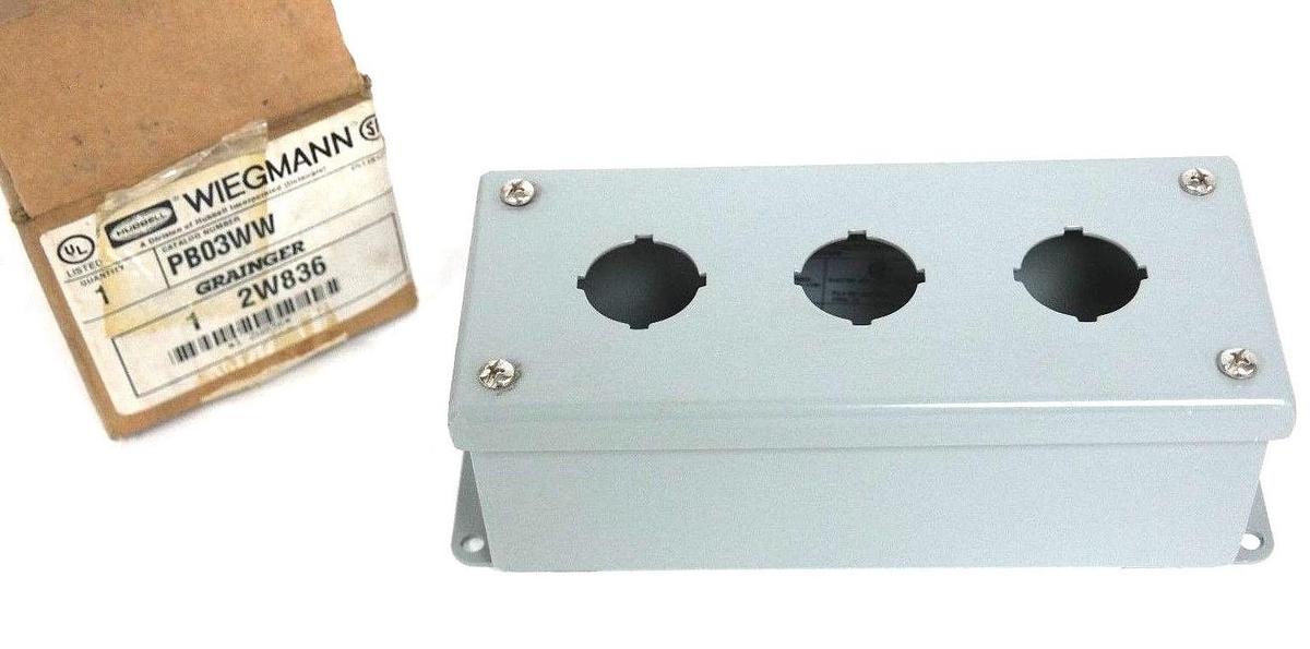 NEW HUBBELL PB03WW 3-PORT PUSHBUTTON ENCLOSURE