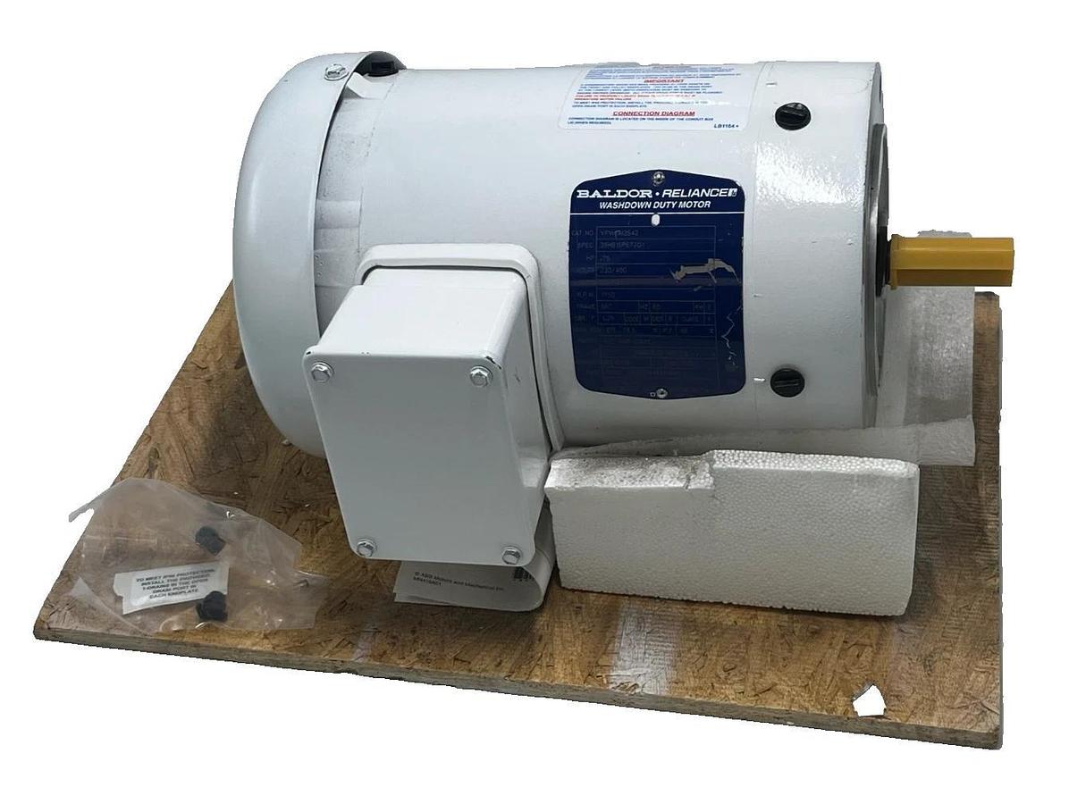 Baldor VFWDM3542 Washdown Motor 0.75HP 1750RPM 56C 3PH Stainless NEMA 4X
