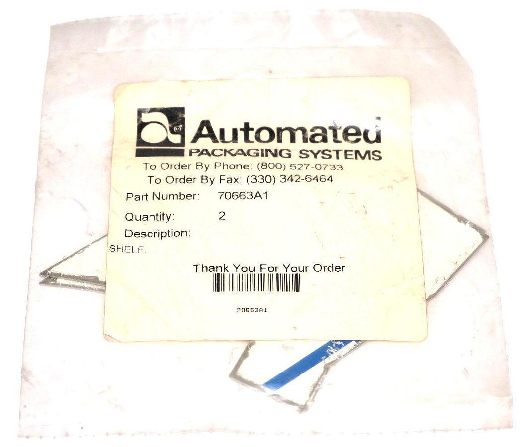 NEW AUTOMATED PACKAGING 70663A1 SHELF QTY: 2