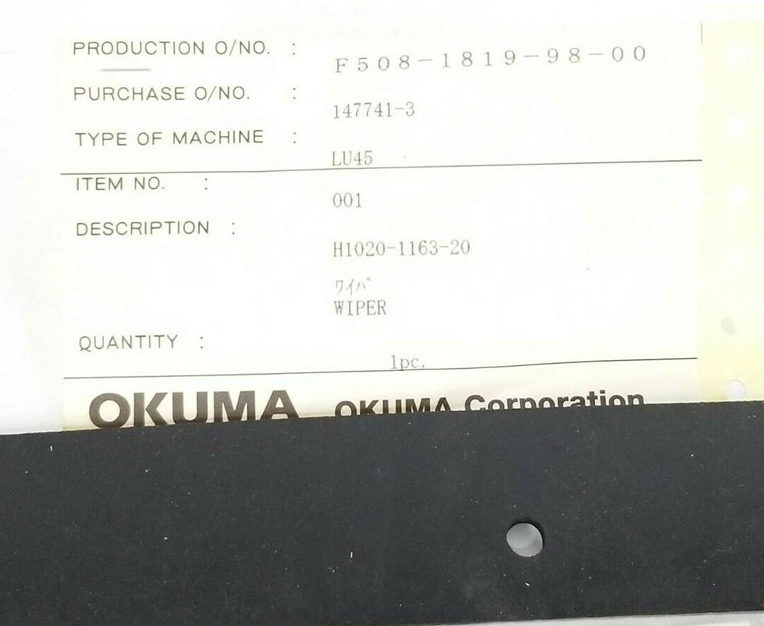 Used LOT OF 2 NEW OKUMA H1020-1163-20 WIPER UPPER SADDLE LU45