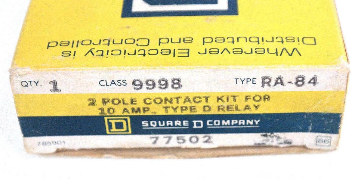 Used NIB SQUARE D 9998-RA-84 RELAY CONTACT KIT 9998RA84