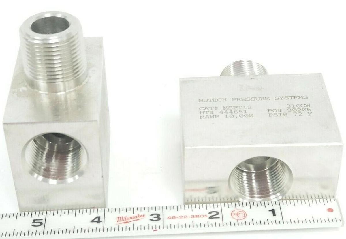 Used LOT OF 2 NEW BUTECH PRESSURE SYSTEMS CAT# MSPT12 316CW, HT#: 444651