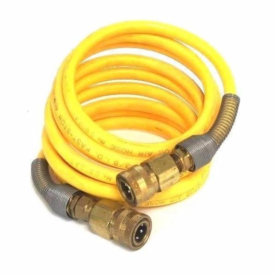 NEW FAST-STOR 3/8" ID AIR HOSE 001037 W/ QUICK CONNECT FITTINGS