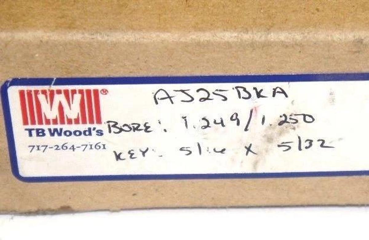 Used NIB TB WOODS AJ25BKA BUSHING, BORE: 1.249/1.250, KEY: 5/16 X 5/32