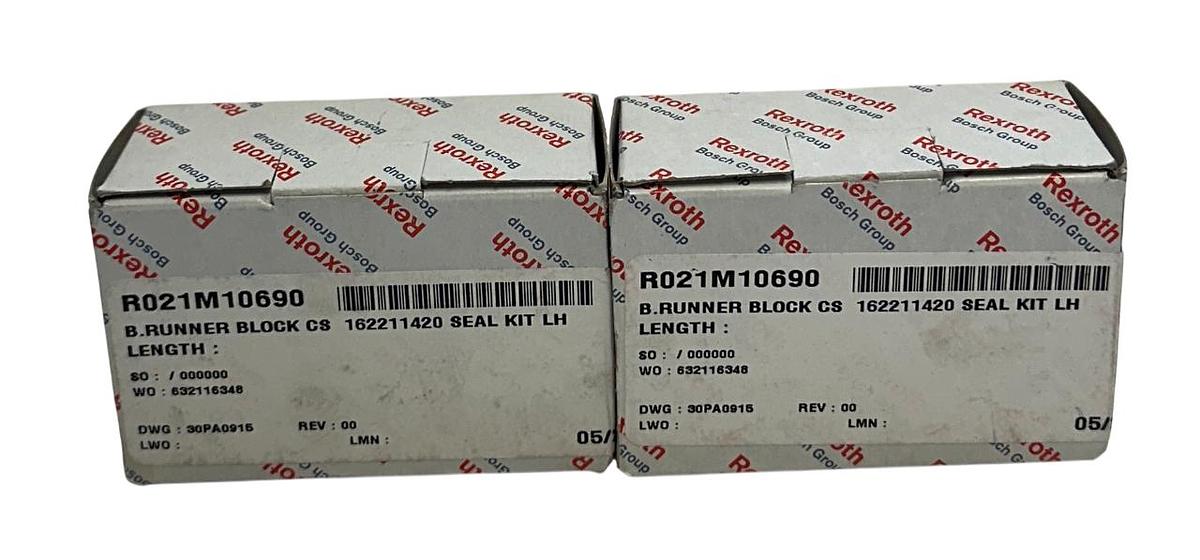 Used 2 REXROTH R021M10690 / R166611420 BALL RUNNER BLOCKS CARBON STEEL NSMP