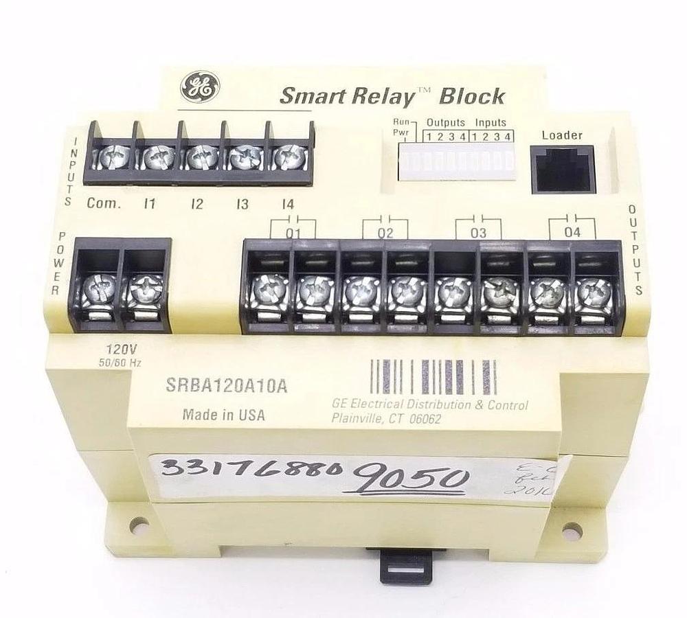 Used GENERAL ELECTRIC SRBA120A10A SMART RELAY BLOCK INPUT: 120V, 50/60HZ OUTPUT: A300