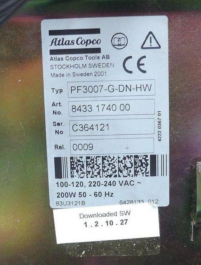 Used ATLAS COPCO TENSOR S4/S7 PF3007-G-DN-HW DRIVE 8433-1740-00, 200W, 50/60HZ