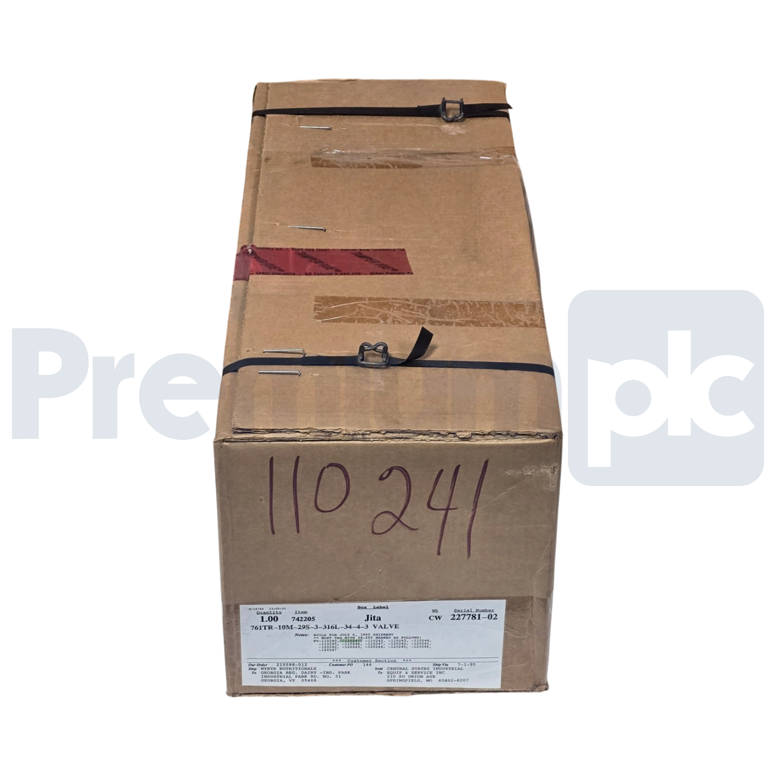 Used Alfa Laval Tri-Clover 761TR 3" SS Sanitary Valve 761TR-10M-29S-3-316L-34-4-3 NEW