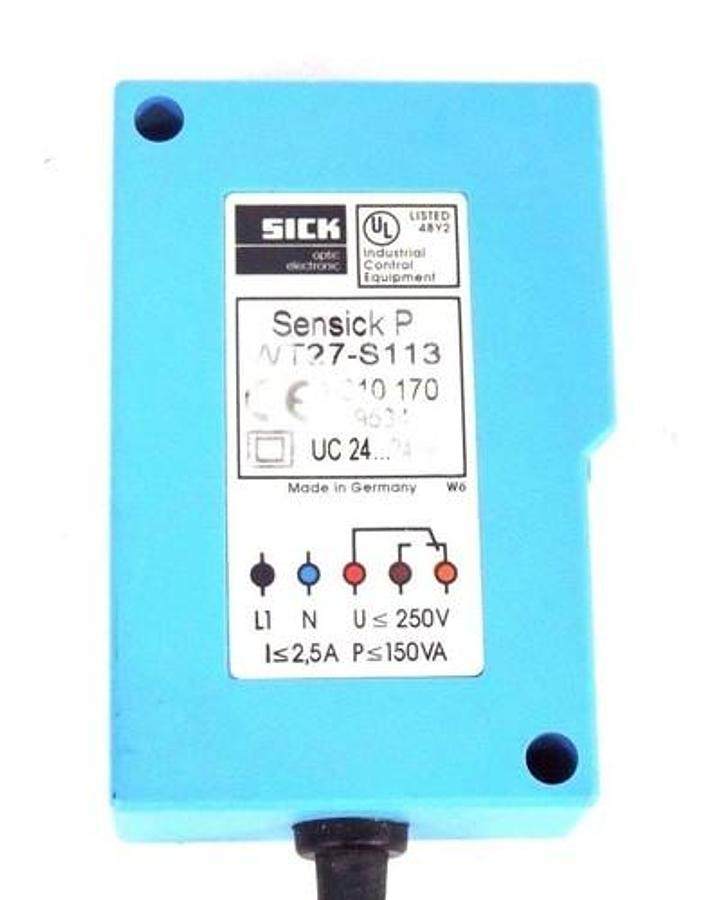 Used SICK OPTIC WT27-S113 PHOTOELECTRIC DIFFUSE UC 24, 240V, WT27S113