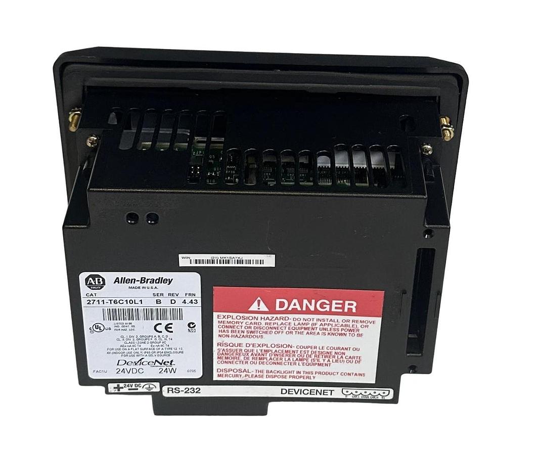 Used ALLEN BRADLEY 2711-T6C10L1 /B PanelView 600 TOUCH DeviceNet 24VDC COLOR RS-232