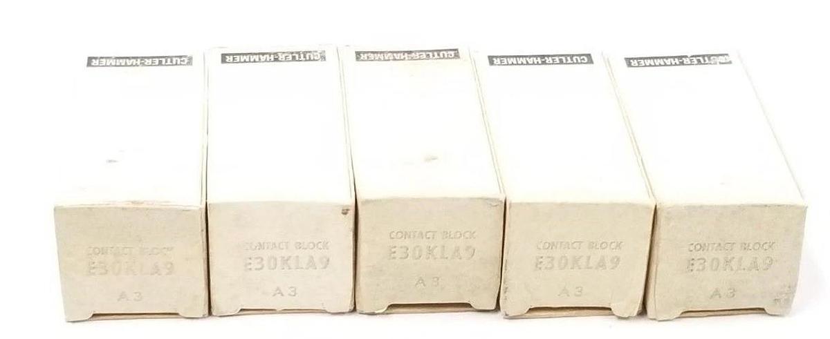 Used LOT OF 5 NIB EATON CUTLER-HAMMER E30KLA9 CONTACT BLOCKS SER. A3
