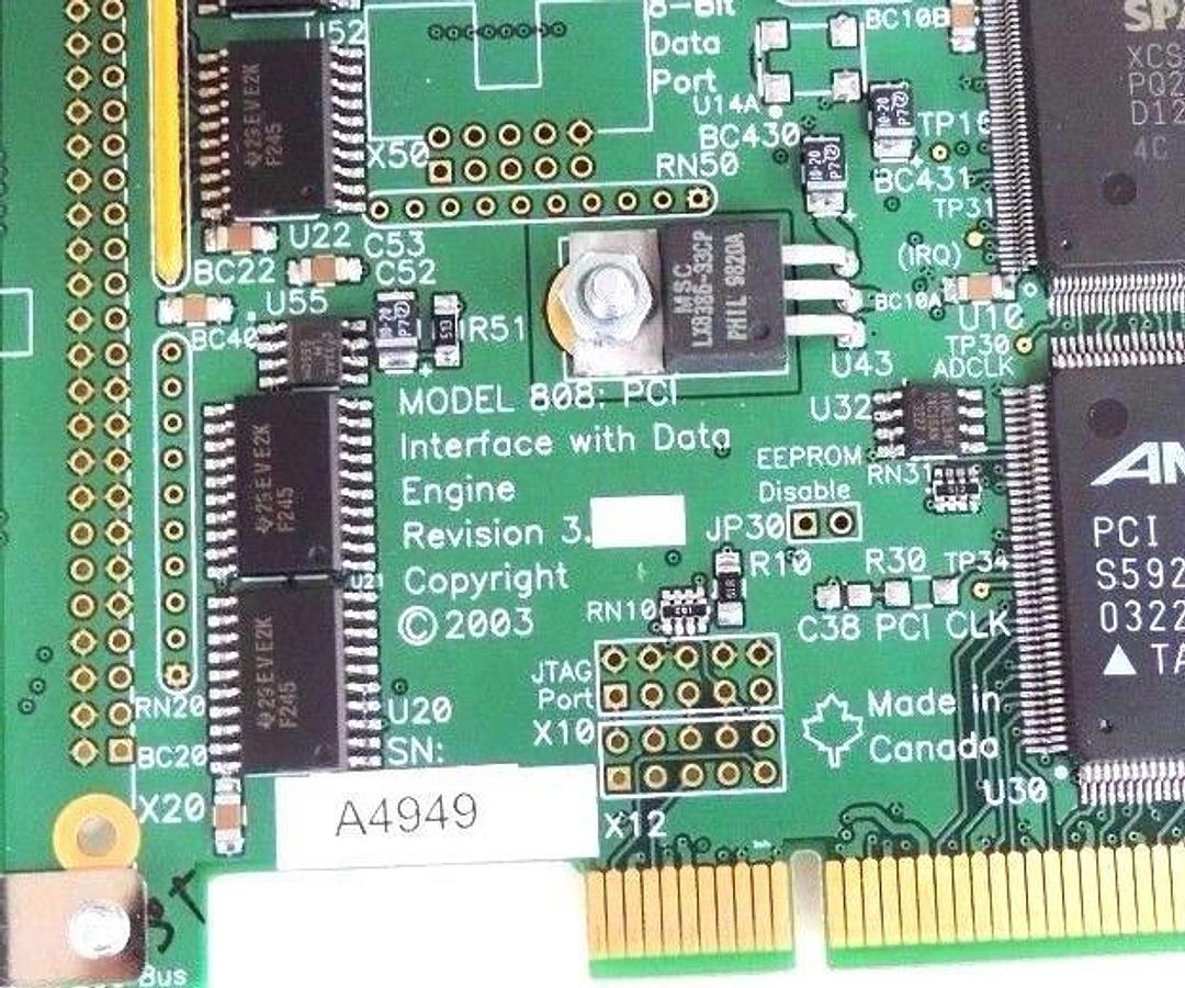NEW SCIEMETRIC 063-8080000 MODEL 808 PCI INTERFACE WITH DATA CARD REV. 3, A4949
