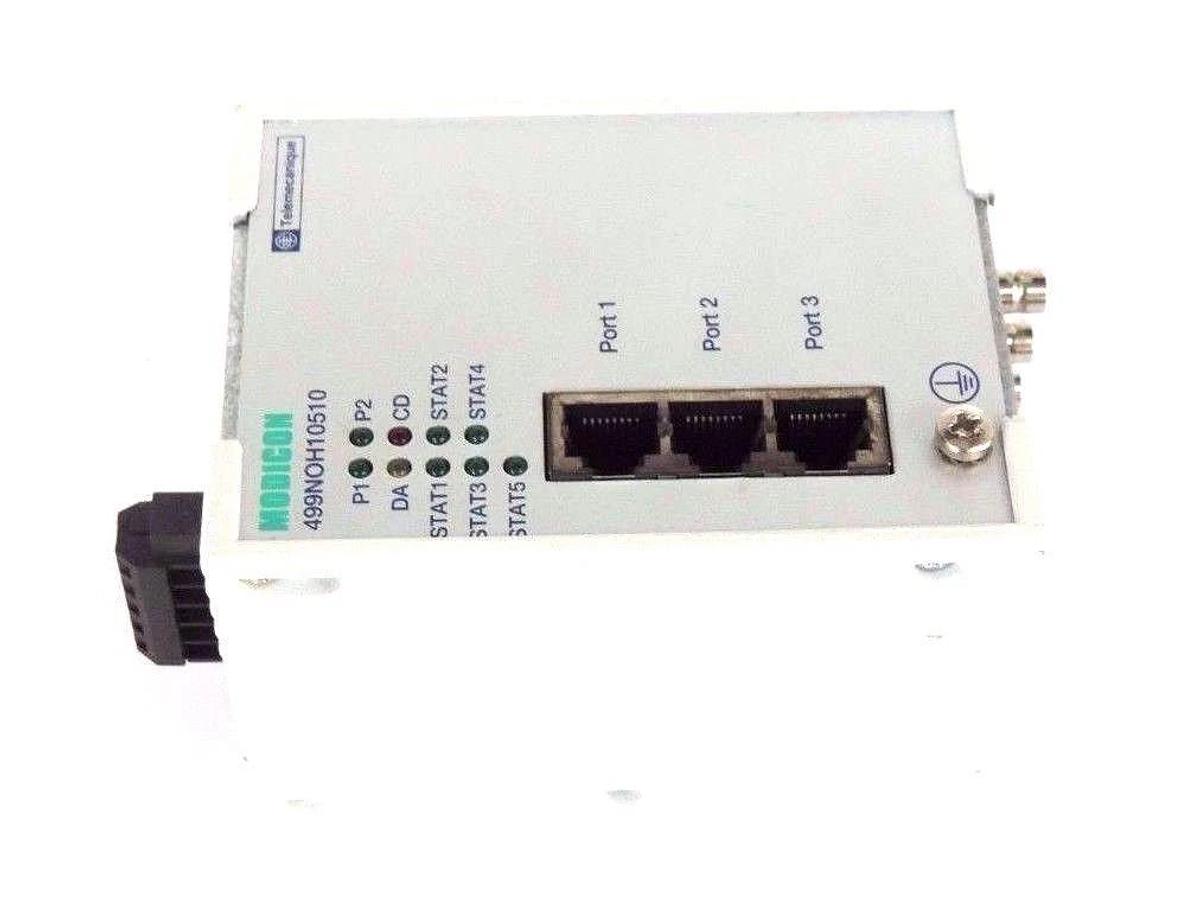 Used MODICON 499NOH10510 ETHERNET CABLING SYSTEM CONNEXIUM 3TP/2FL 10 HUB