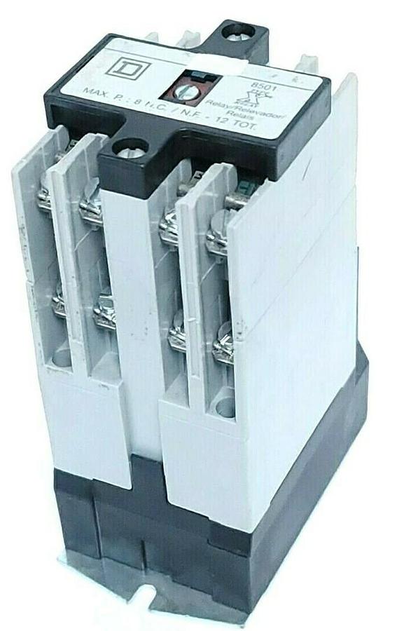 NEW SQUARE D 8501-X080 CONTROL RELAY TYPE X, SER A, 8501XO80, 9998-X53 COIL