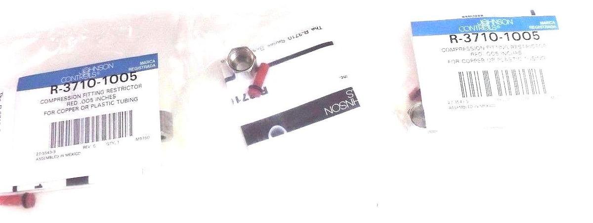 LOT OF 3 NEW JOHNSON CONTROLS R-3710-1005 COMPRESSION FITTING RESTRICTORS