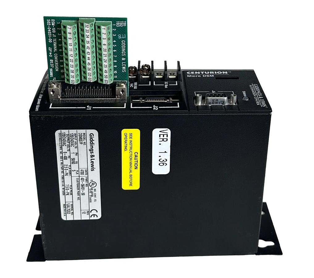 Used GIDDINGS & LEWIS 401-56451-50 / DSM007P CENTURION Micro DSM DRIVE 120/240VAC