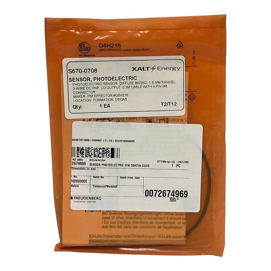 Used ifm electronic O8H216 O8H-HPKG/IO-Link/0,30M/AS/4P Sensor - NSFS
