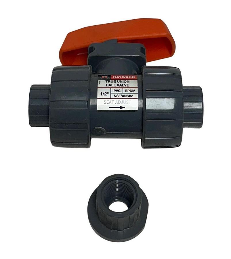 HAYWARD TB1050STE TRUE UNION FLOW BALL VALVE 1/2'' PVC EPDM SEAL SOCKETS NSMP