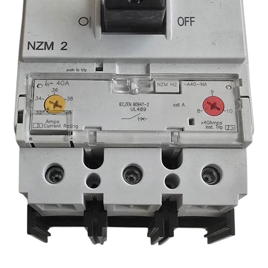 Used Eaton Moeller NZMH2-A40-BT-NA | 107800 MCCB Circuit Breaker 3P 40A 600V w/Trip