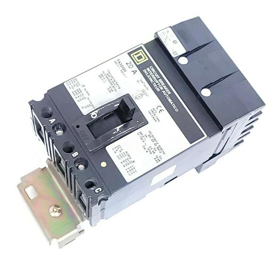 NIB SQUARE D FA32020 CIRCUIT BREAKER 20A, 3P, 240~250V 50/60HZ (DAMAGED)
