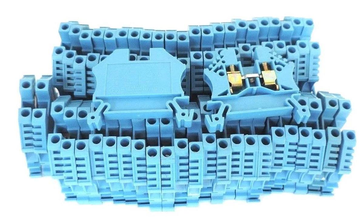 Used LOT OF 48 EURO 4 TERMINAL BLOCKS BLUE