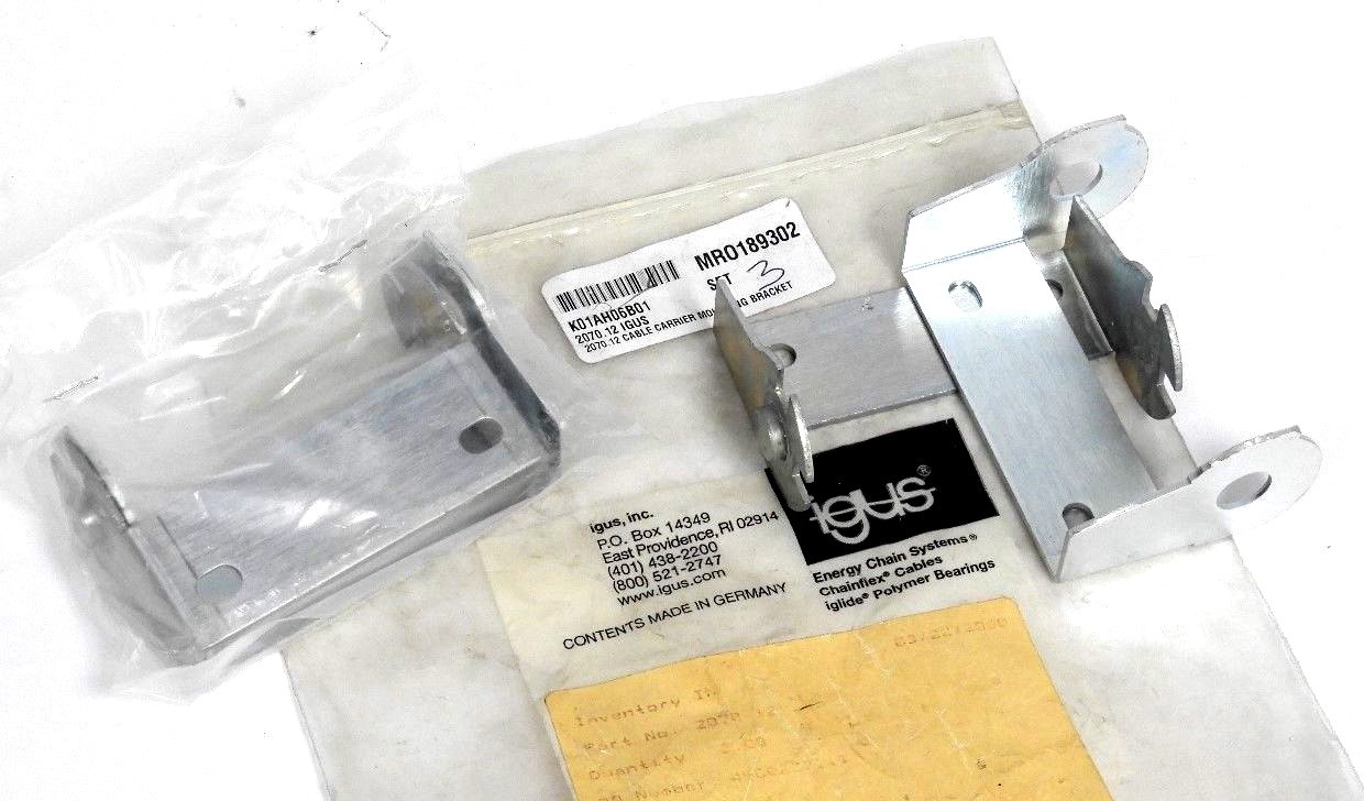 Used LOT OF 2 NEW IGUS 2070.12 CABLE CARRIER MOUNTING BRACKETS 207012