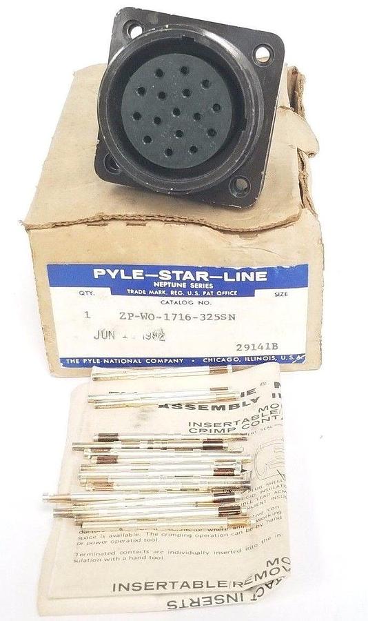 NIB PYLE-STAR-LINE ZP-WO-1716-325SN NEPTUNE SERIES SQUARE FLANGE RECEPTACLE