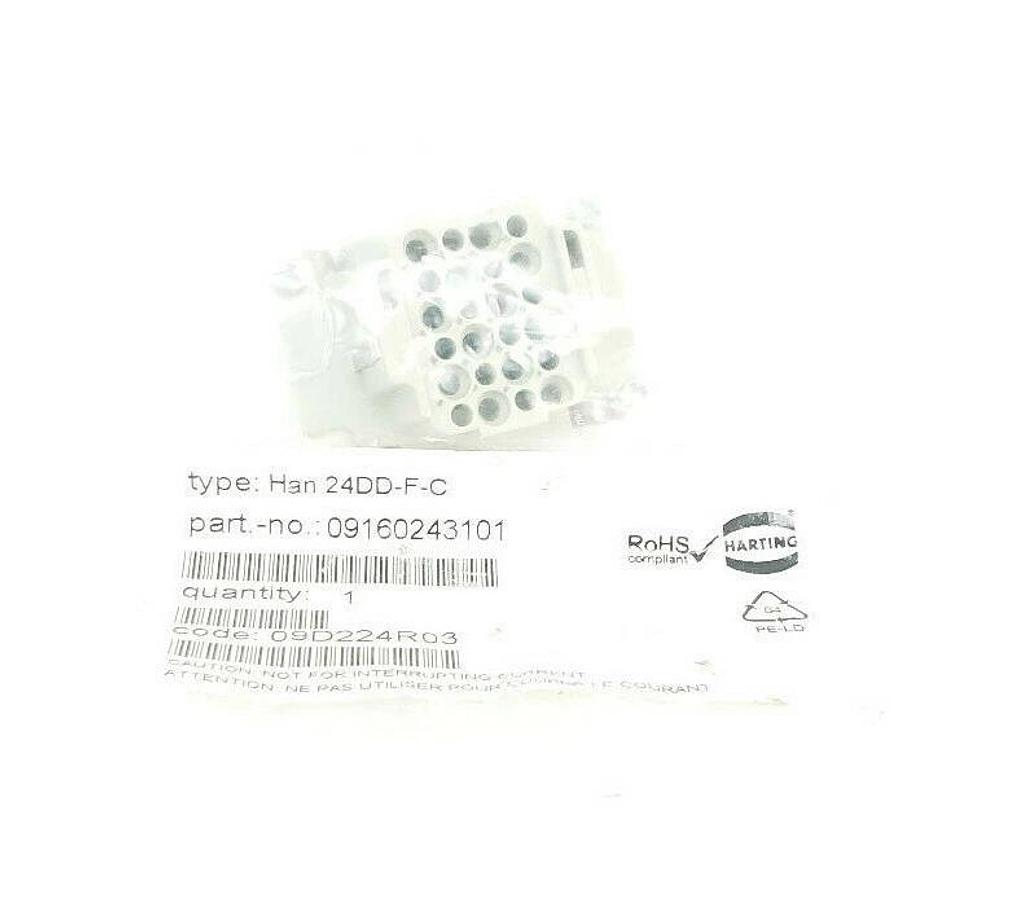Used NEW HARTING HAN 24DD-F-C 24 PIN CONNECTOR 09160243101 HAN24DDFC
