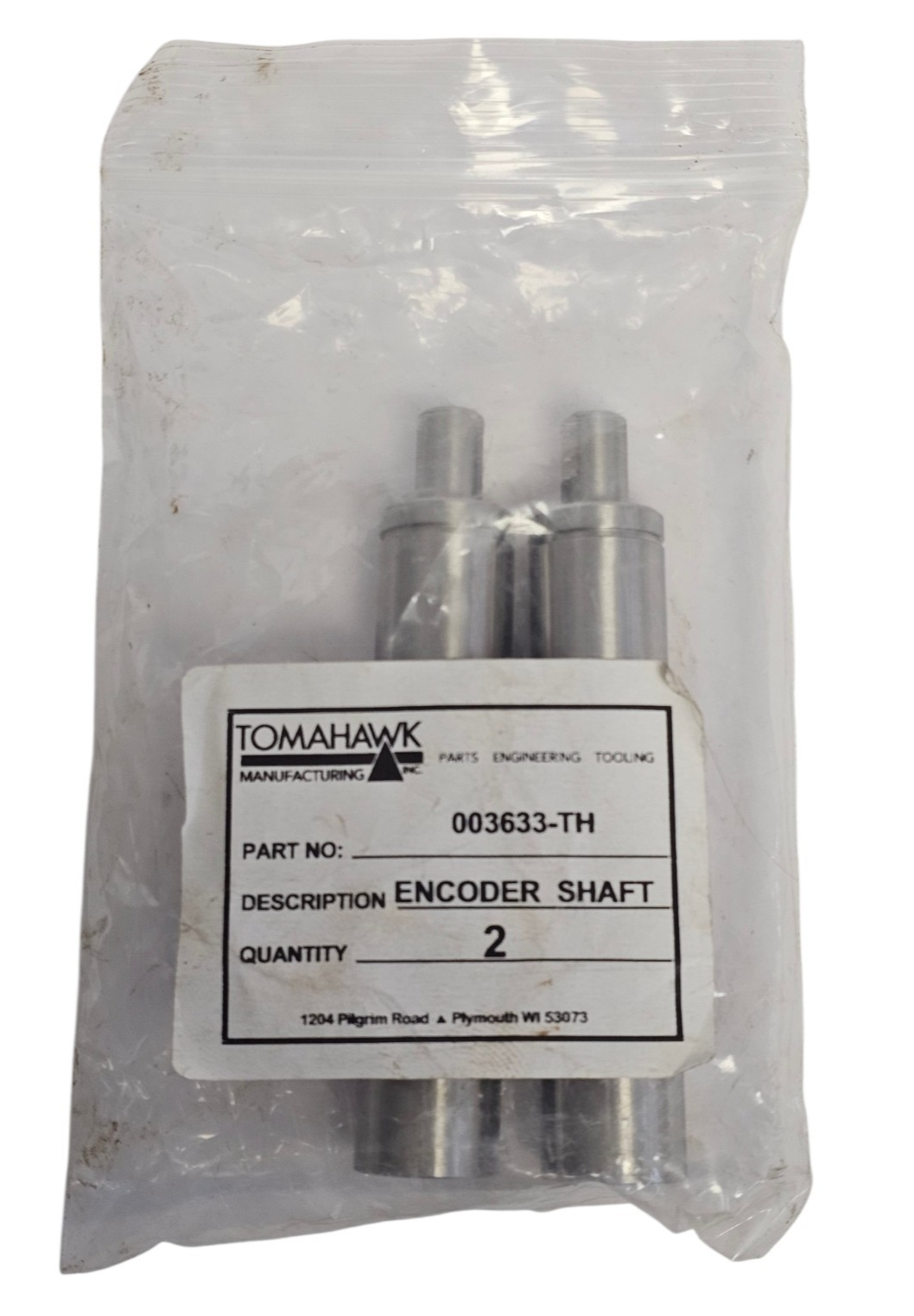 Used LOT OF 2 NEW TOMAHAWK 003633-TH ENCODER SHAFTS 003633TH