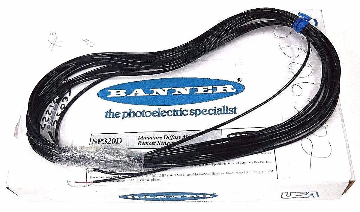 Used NIB BANNER SP320D_W/30' REMOTE SENSOR 27256, SP320D W/30