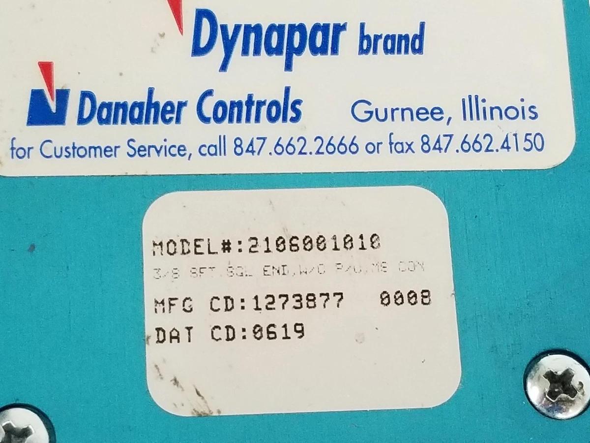 Used DANAHER DYNAPAR 2106001010 ENCODER 3/8 SFT SGL END W/O P/U MS CON, 1273877, 0619