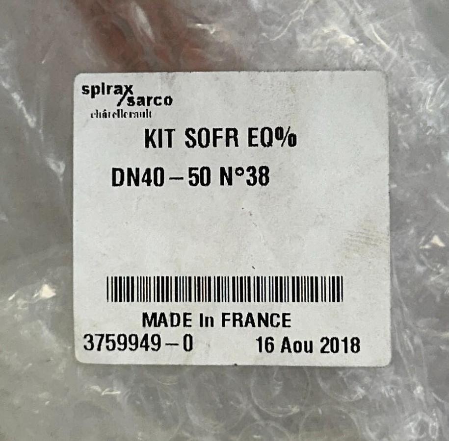Used SPIRAX SARCO 3759949 KIT SOFR EQ% DN40-50 No38 Spira-trol PLUG AND SEAL KIT NSMP