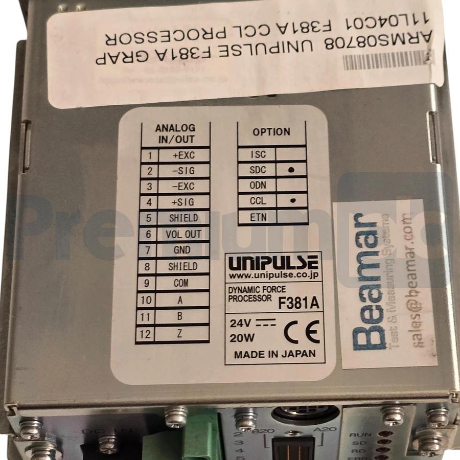 Unipulse F381A Dynamic Force Processor Digital Indicator/Display TFT 24VDC NSNP